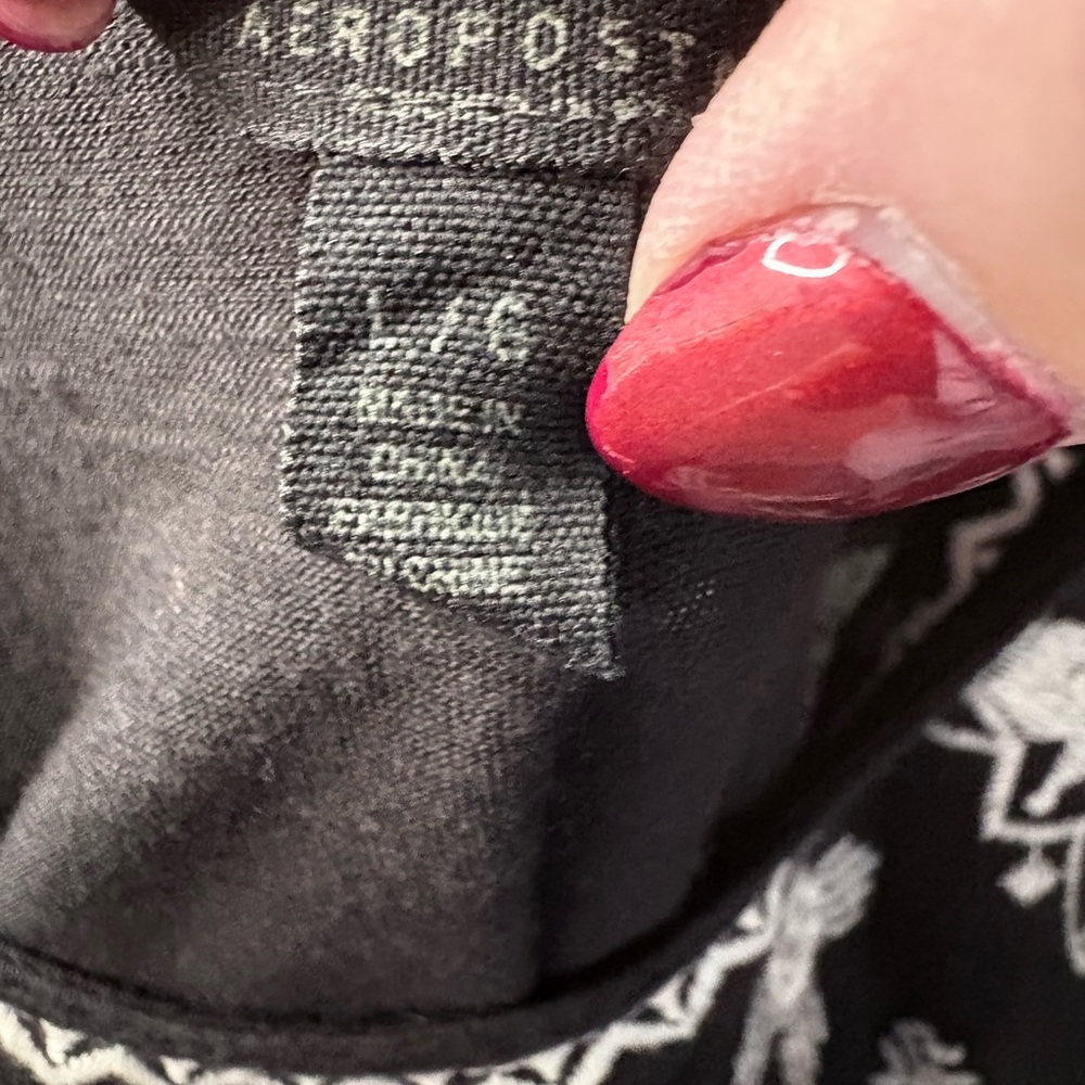 Aeropostale Black and White Embroidered Tank Top - Picture 3 of 3